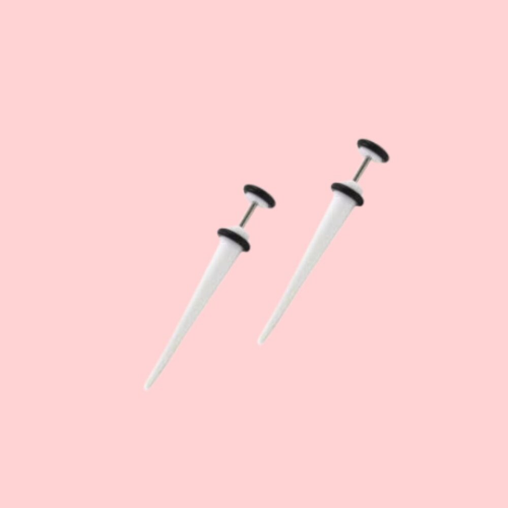 White Acrylic Fake Tapers